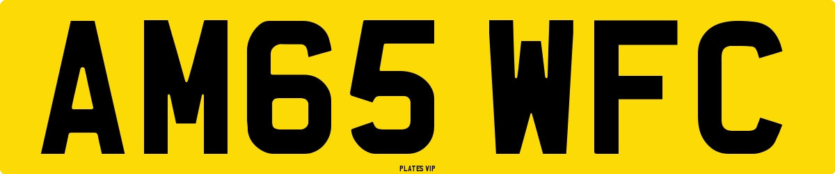 AM65 WFC Number Plate