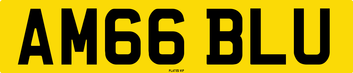 AM66 BLU Number Plate