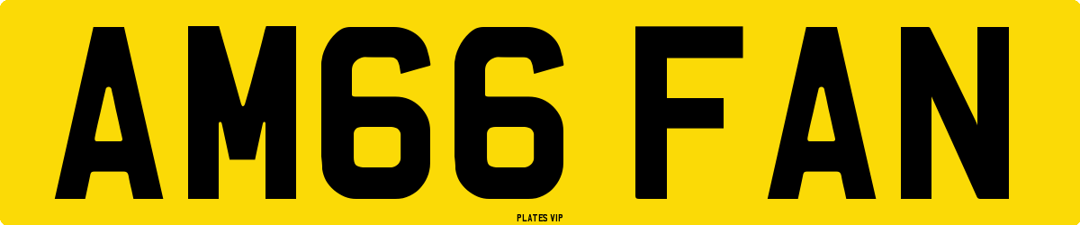 AM66 FAN Number Plate
