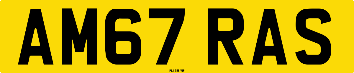 AM67 RAS Number Plate
