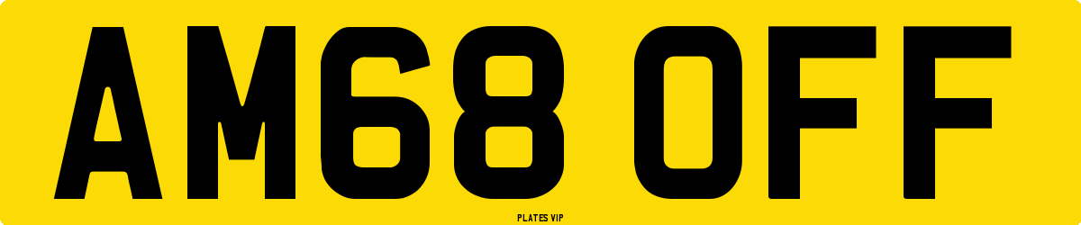 AM68 OFF Number Plate