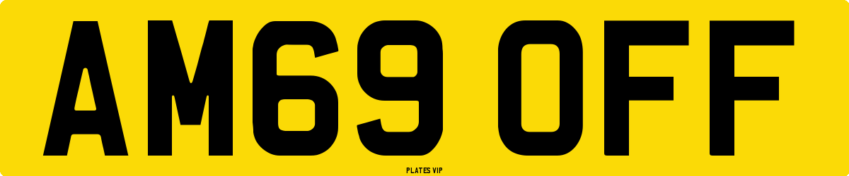 AM69 OFF Number Plate