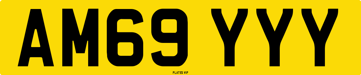 AM69 YYY Number Plate
