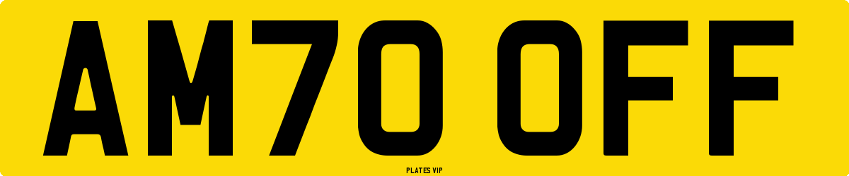 AM70 OFF Number Plate