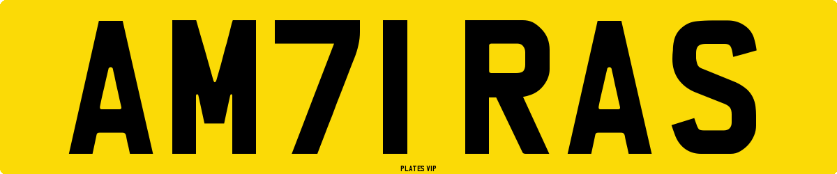 AM71 RAS Number Plate