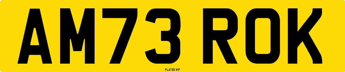 AM73 ROK Number Plate