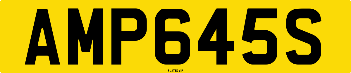 AMP645S Number Plate