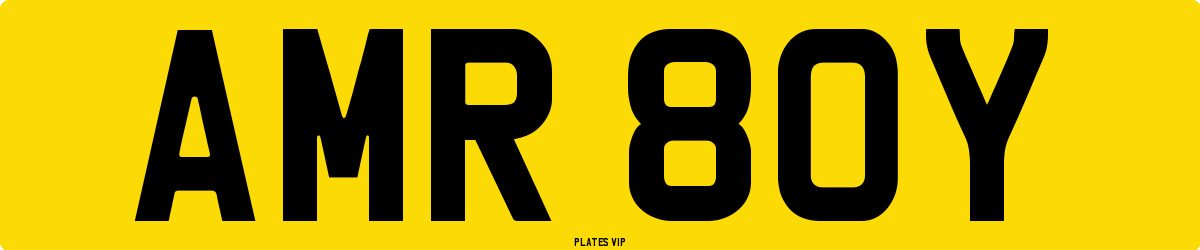 AMR 80Y Number Plate