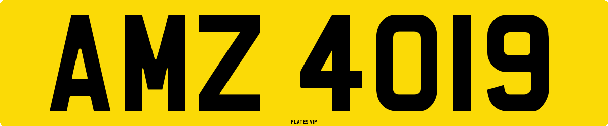 AMZ 4019 Number Plate