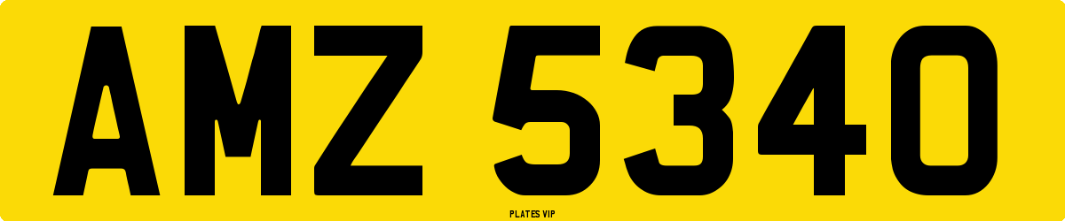 AMZ 5340 Number Plate