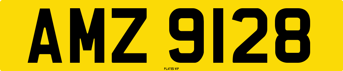 AMZ 9128 Number Plate