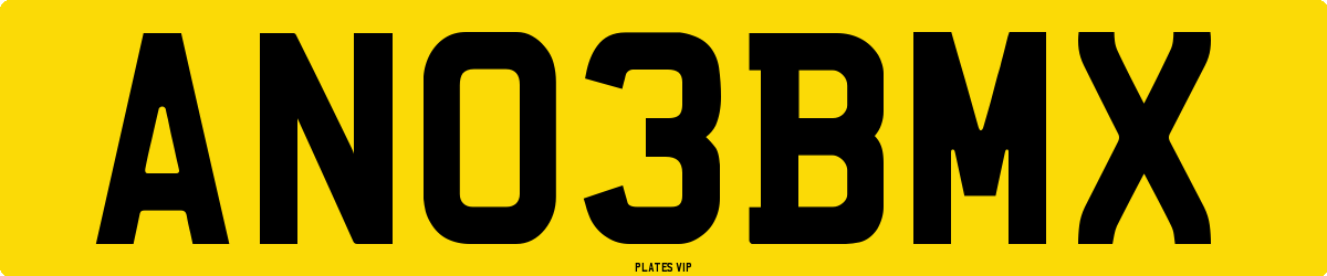 AN 03 BMX Number Plate