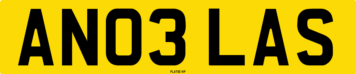 AN03 LAS Number Plate
