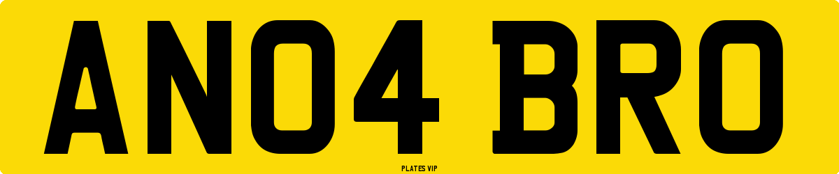 AN04 BRO Number Plate