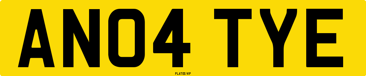 AN04 TYE Number Plate