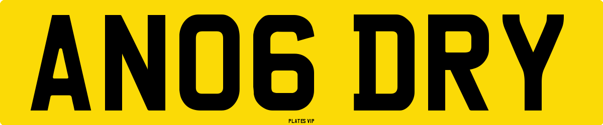 AN06 DRY Number Plate