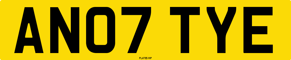 AN07 TYE Number Plate