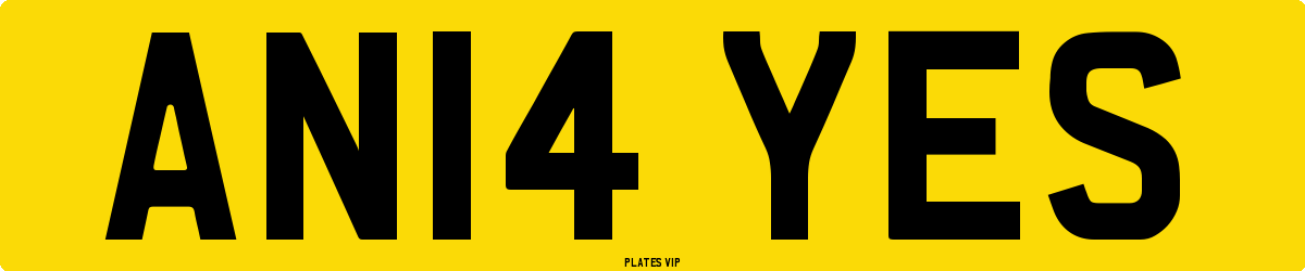 AN14 YES Number Plate