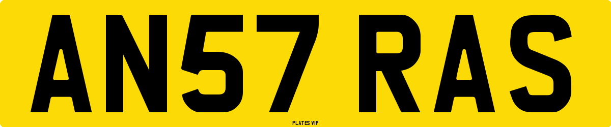AN57 RAS Number Plate
