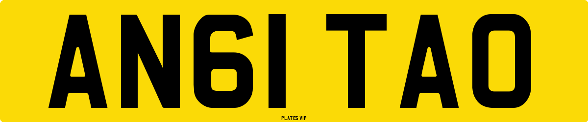AN61 TAO Number Plate