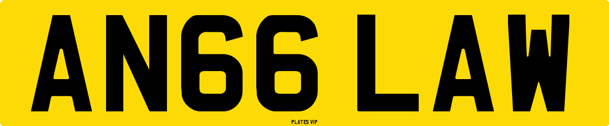 AN66 LAW Number Plate