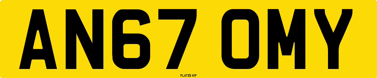 AN67 OMY Number Plate