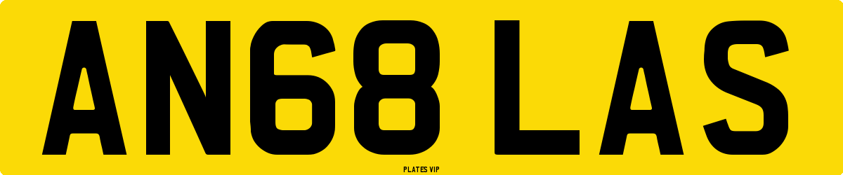 AN68 LAS Number Plate