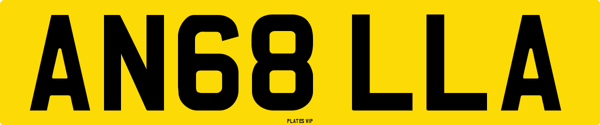 AN68 LLA Number Plate
