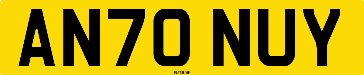 AN70 NUY Number Plate