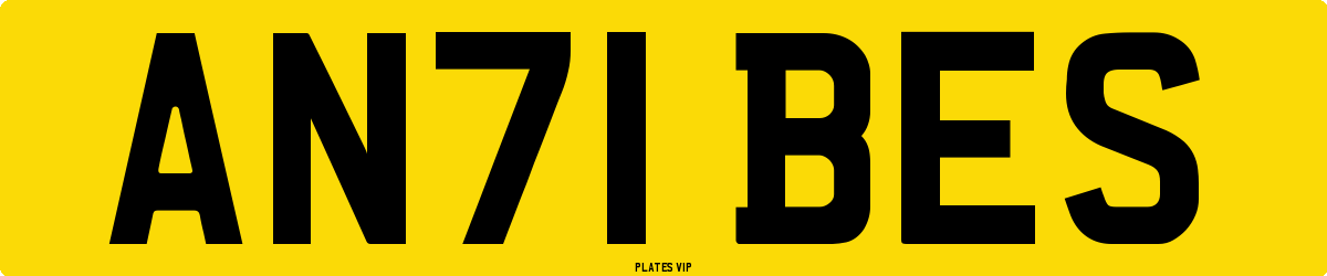 AN71 BES Number Plate