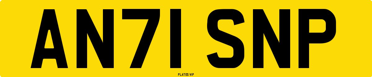 AN71 SNP Number Plate