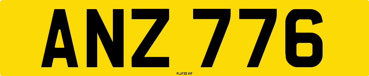 ANZ 776 Number Plate
