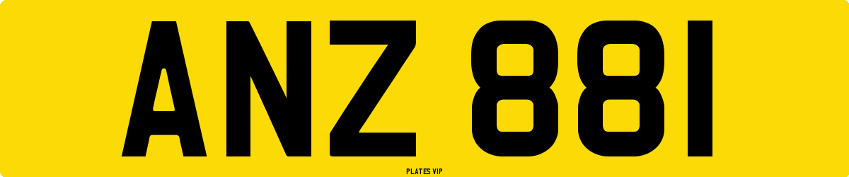 ANZ 881 Number Plate