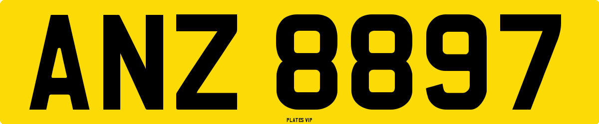 ANZ 8897 Number Plate