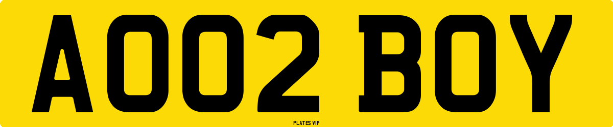 AO02 BOY Number Plate