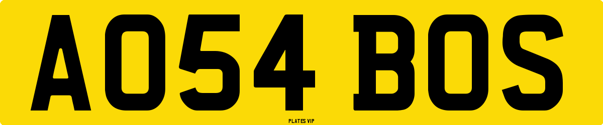 AO54 BOS Number Plate