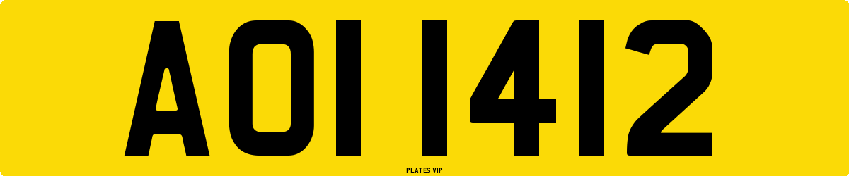 AOI 1412 Number Plate