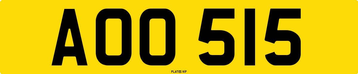AOO 515 Number Plate