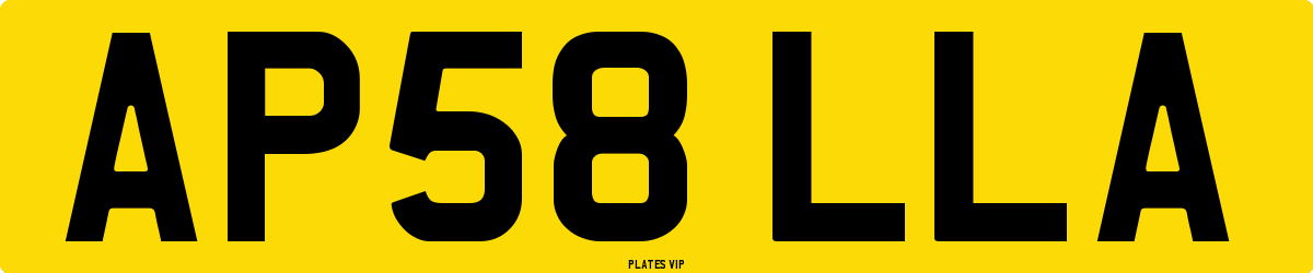 AP58 LLA Number Plate