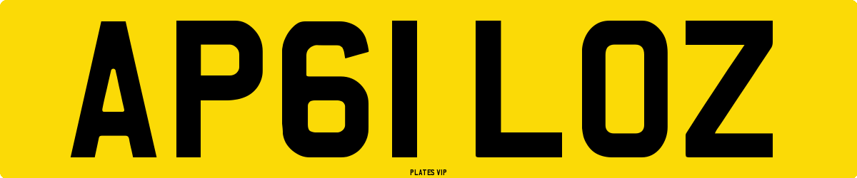 AP61 LOZ Number Plate