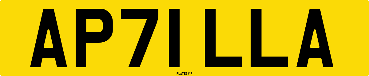AP71 LLA Number Plate