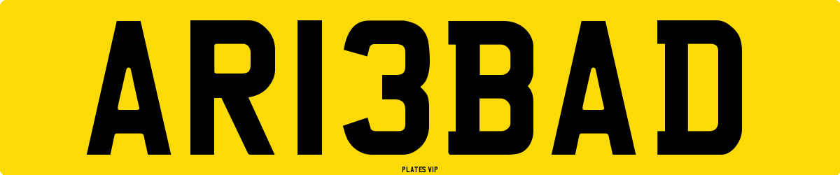AR 13 BAD Number Plate