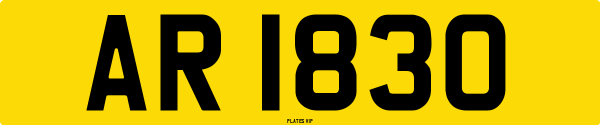 AR 1830 Number Plate