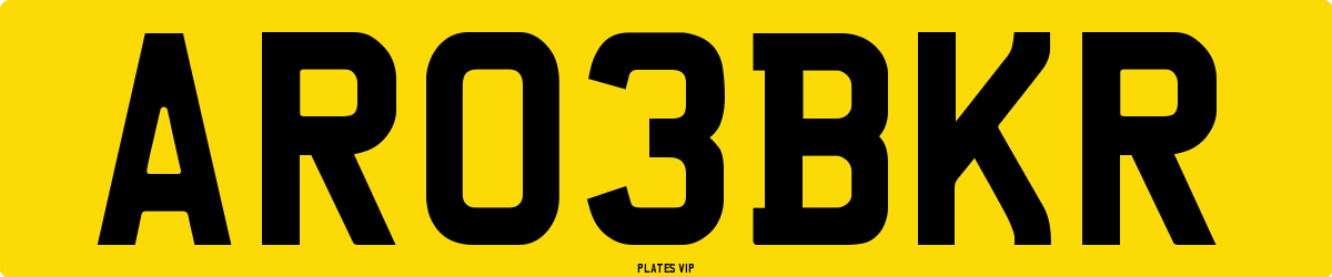 AR03BKR Number Plate