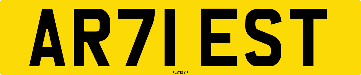 AR71 EST Number Plate
