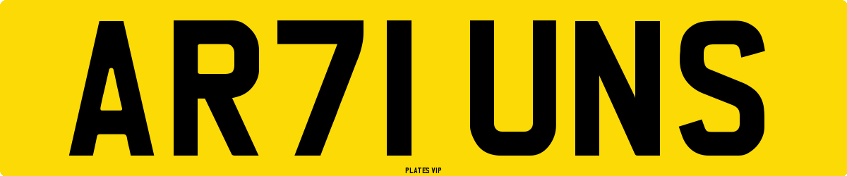 AR71 UNS Number Plate