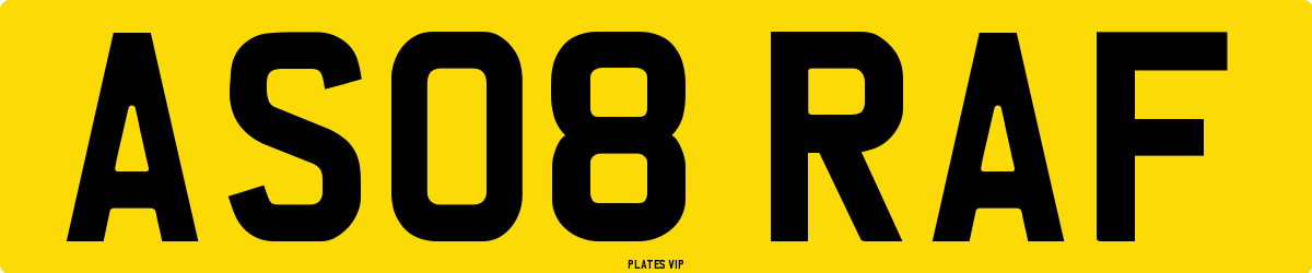 AS08 RAF Number Plate