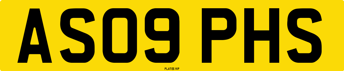 AS09 PHS Number Plate