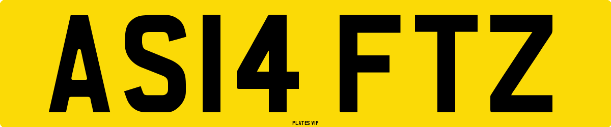 AS14 FTZ Number Plate
