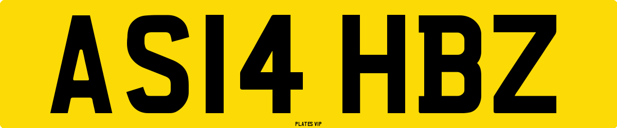 AS14 HBZ Number Plate